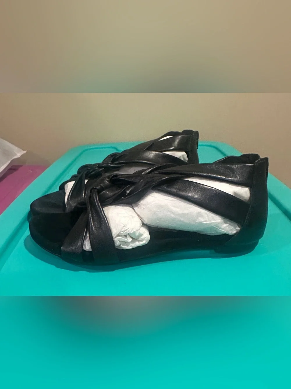 The Cool People by Aldo Lachino‎ Black Sandals, New in Box